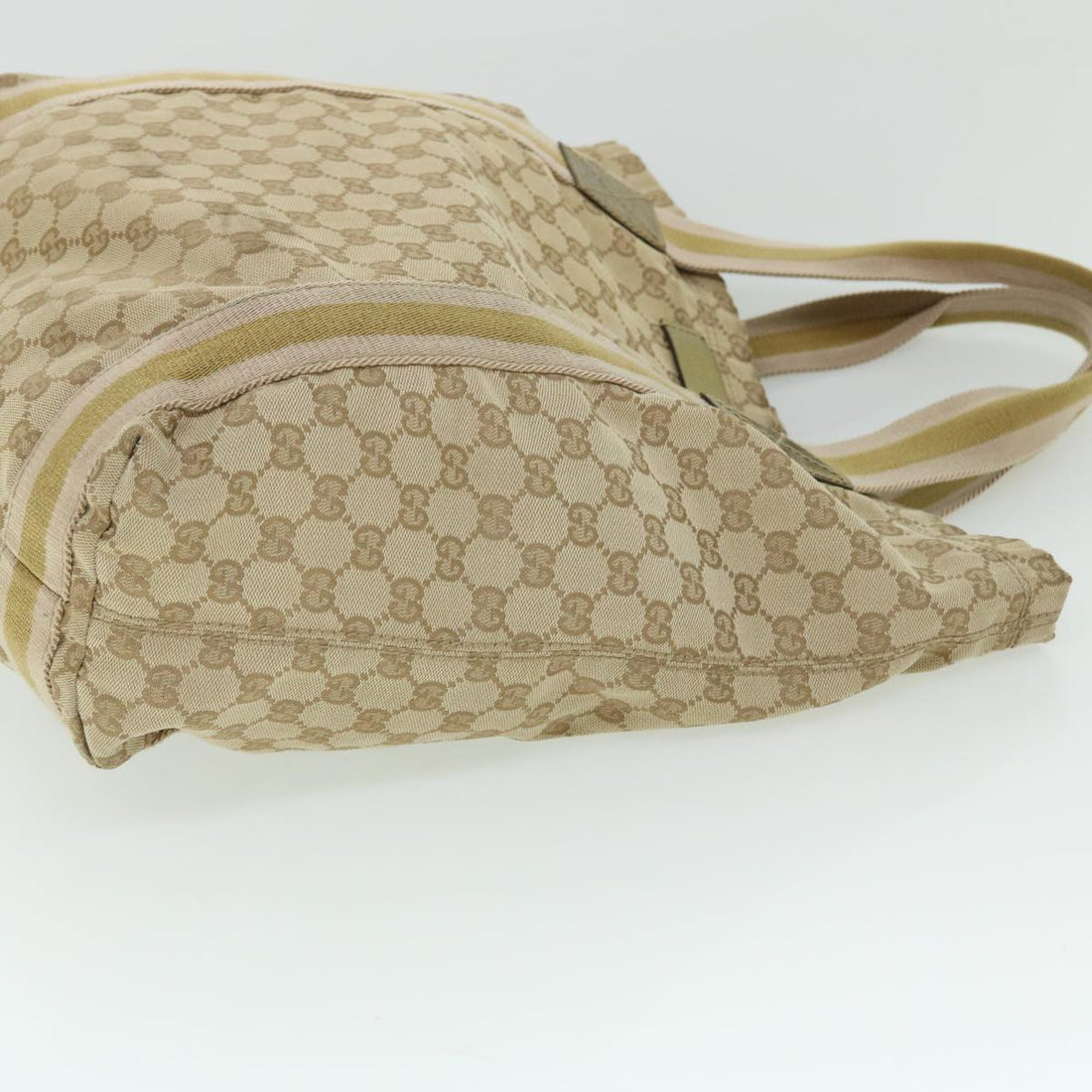 GUCCI GG Canvas Sherry Line Tote Bag Beige Pink gold 189669 ep1541