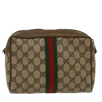 GUCCI GG Canvas Web Sherry Line Clutch Bag Beige Red Green 89 01 012 ep1565
