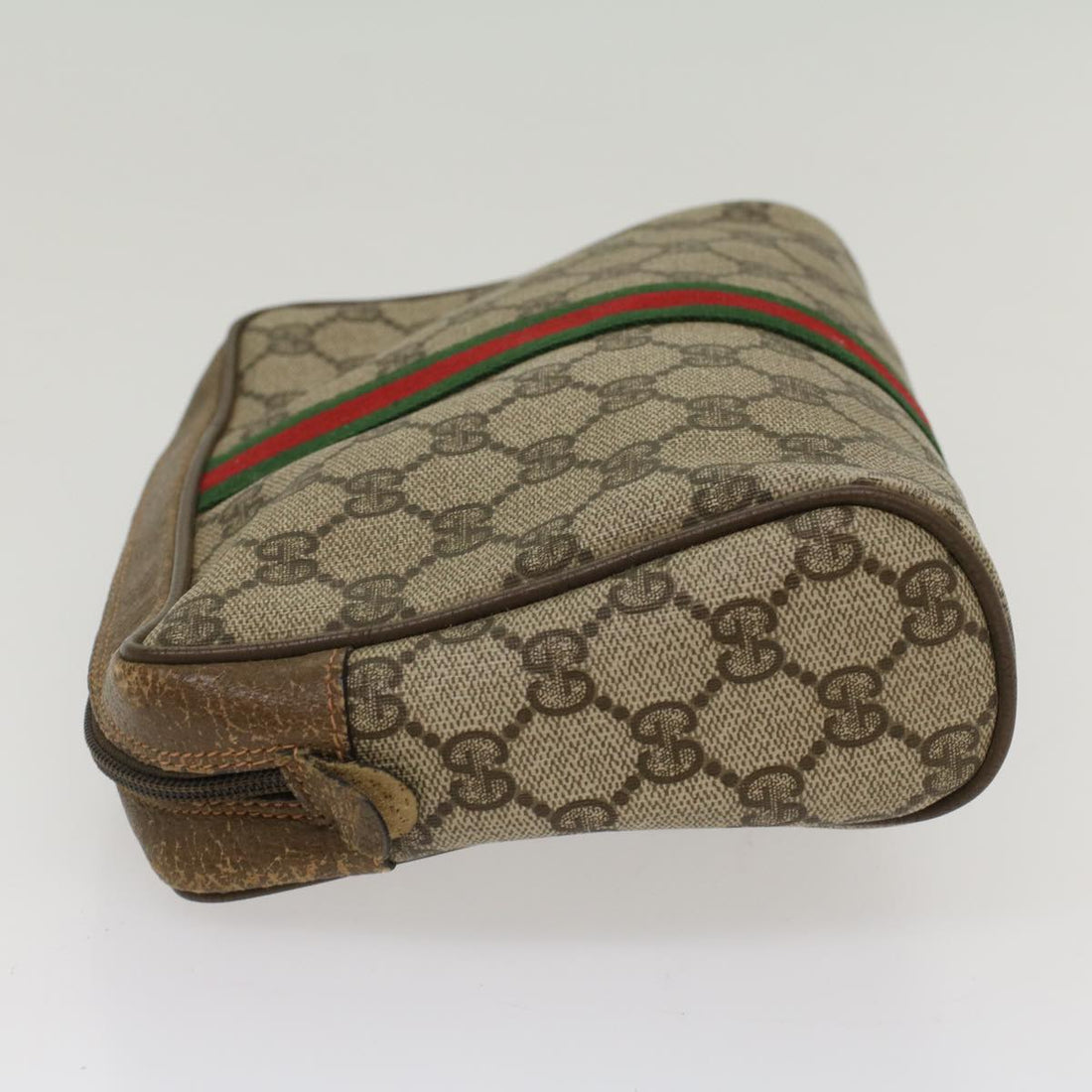 GUCCI GG Canvas Web Sherry Line Clutch Bag Beige Red Green 89 01 012 ep1565