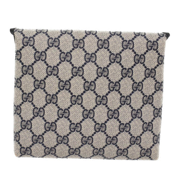 GUCCI GG Canvas Pouch PVC Leather Gray Navy 010 378 ep1572