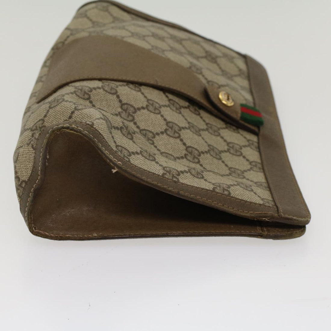 GUCCI GG Canvas Web Sherry Line Clutch Bag Beige Red Green 89 01 033 ep1581