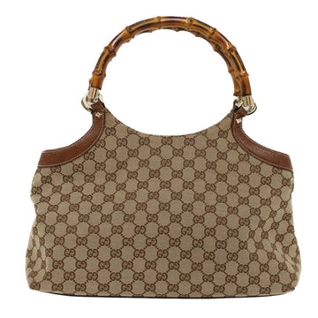 GUCCI GG Canvas Bamboo Hand Bag Beige 137395 ep1585