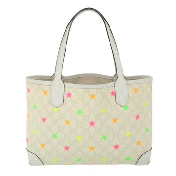 GUCCI GG Canvas Star Tote Bag PVC Leather White 309499 ep1600