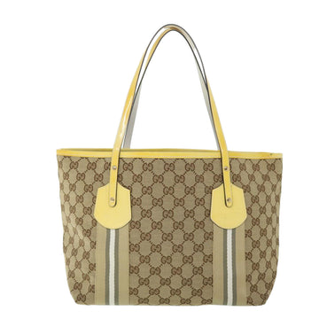 GUCCI GG Canvas Sherry Line Tote Bag Beige Gray white 211971 ep1611