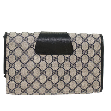 GUCCI GG Canvas Sherry Line Clutch Bag Gray Red Navy 89 01 030 ep1612