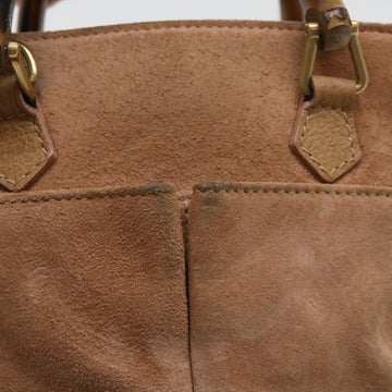 GUCCI Bamboo Hand Bag Suede 2way Brown 007 1793 0238 ep1620