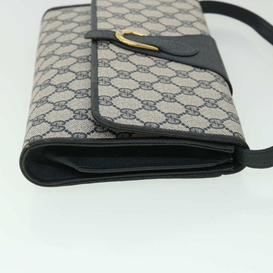 GUCCI GG Canvas Shoulder Bag PVC Leather Navy ep1671