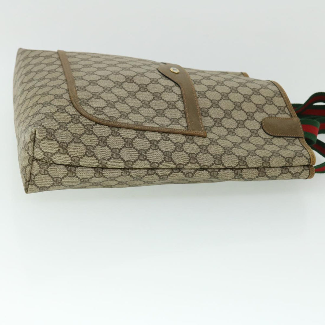 GUCCI GG Canvas Web Sherry Line Tote Bag Beige Red Green 39 02 003 ep1702