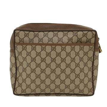 GUCCI GG Canvas Clutch Bag PVC Leather Beige ep1718
