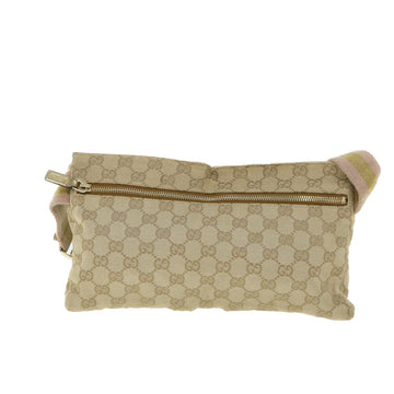 GUCCI GG Canvas Sherry Line Waist bag Beige Gold pink 28566 ep1738