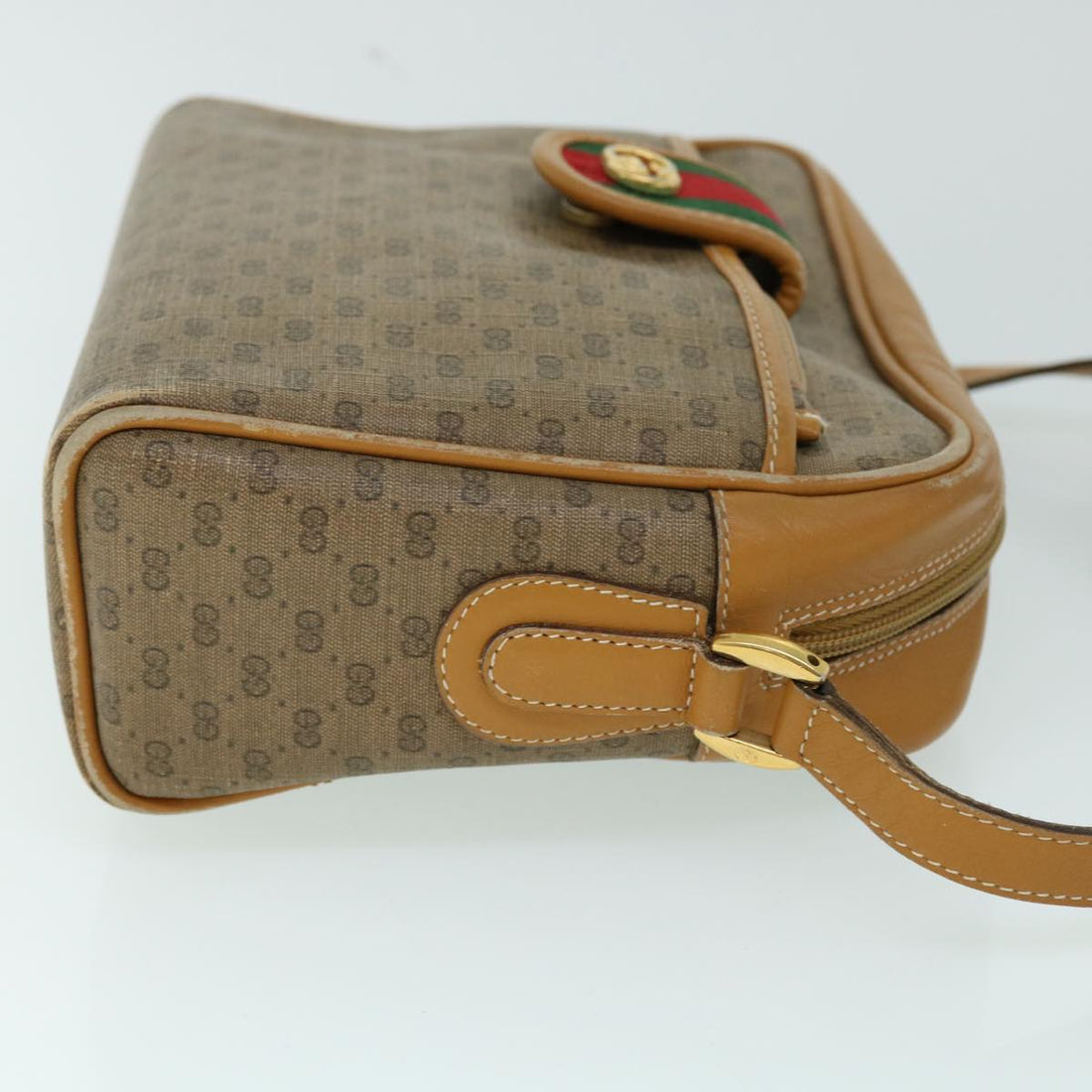 GUCCI Micro GG Canvas Web Sherry Line Shoulder Bag Beige 001 56 0944 ep1776