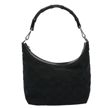 GUCCI GG Canvas Bamboo Shoulder Bag Black 000 0531 002058 ep1777