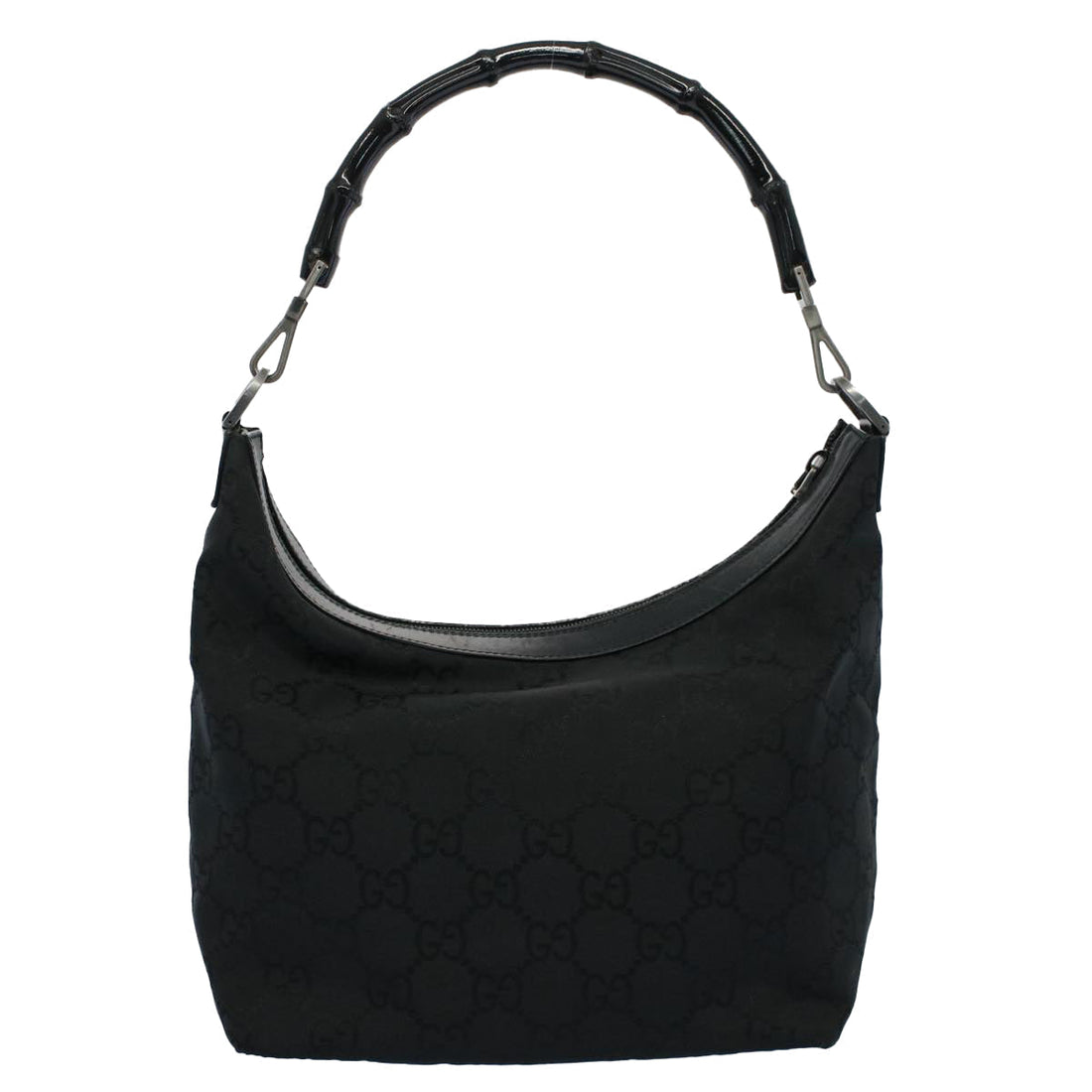 GUCCI GG Canvas Bamboo Shoulder Bag Black 000 0531 002058 ep1777