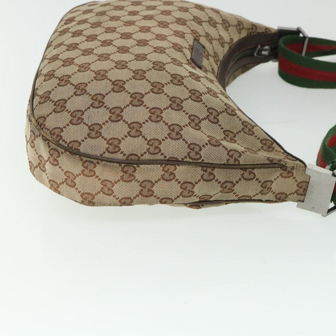 GUCCI GG Canvas Web Sherry Line Shoulder Bag Beige Red Green 122790 ep1805