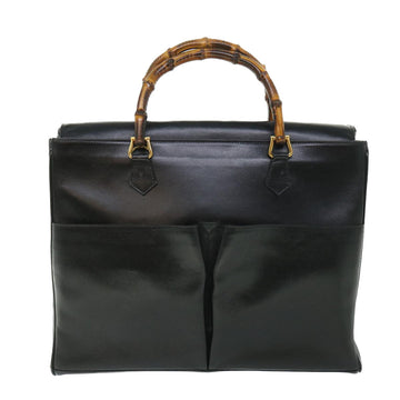 GUCCI Bamboo Hand Bag Leather 2way Black 002 2855 0322 0 ep1823