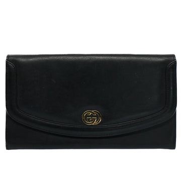 GUCCI Clutch Bag Leather Black ep1846