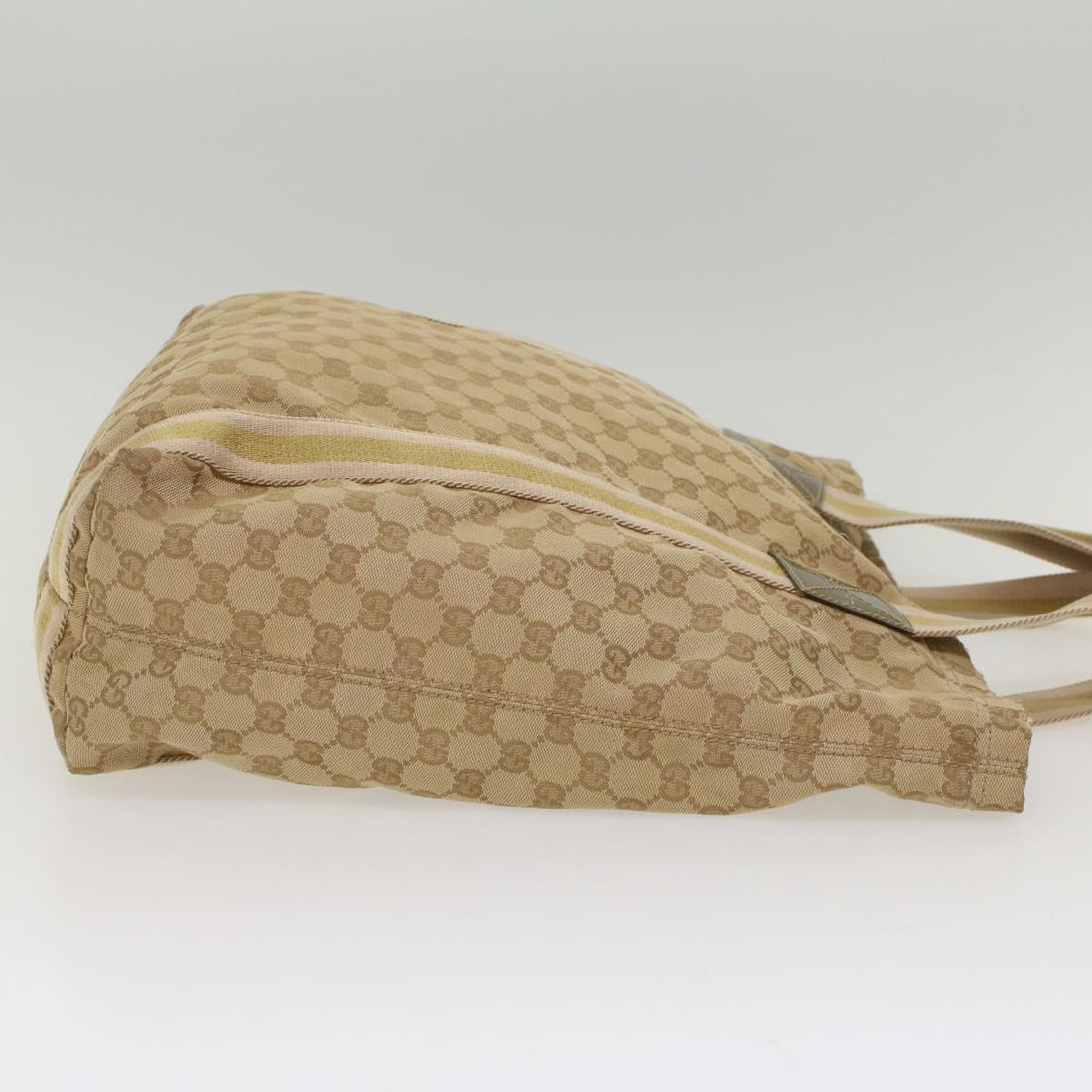 GUCCI GG Canvas Sherry Line Tote Bag Beige Pink Khaki 189669 ep1863
