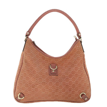 GUCCI GG Canvas Shoulder Bag Suede Red 130737 ep1866