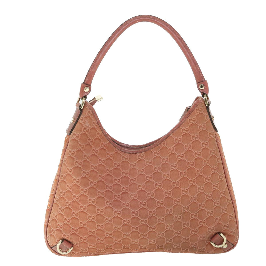 GUCCI GG Canvas Shoulder Bag Suede Red 130737 ep1866