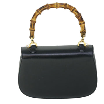 GUCCI Bamboo Hand Bag Leather Black 000 2040 0188 ep1870