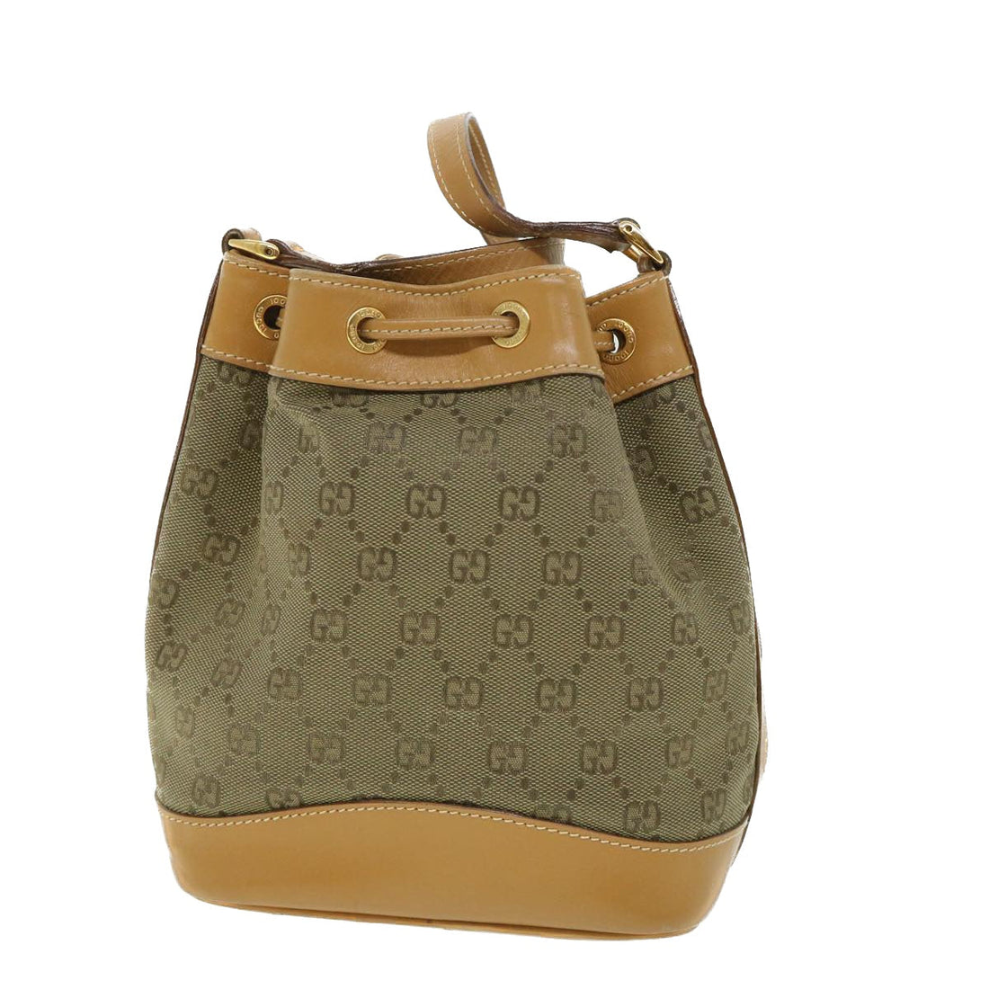 GUCCI GG Canvas Shoulder Bag Khaki Brown ep1871