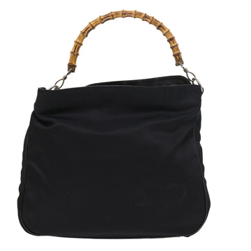 GUCCI Bamboo Shoulder Bag Nylon Canvas Black 001 1781 1577 ep1881