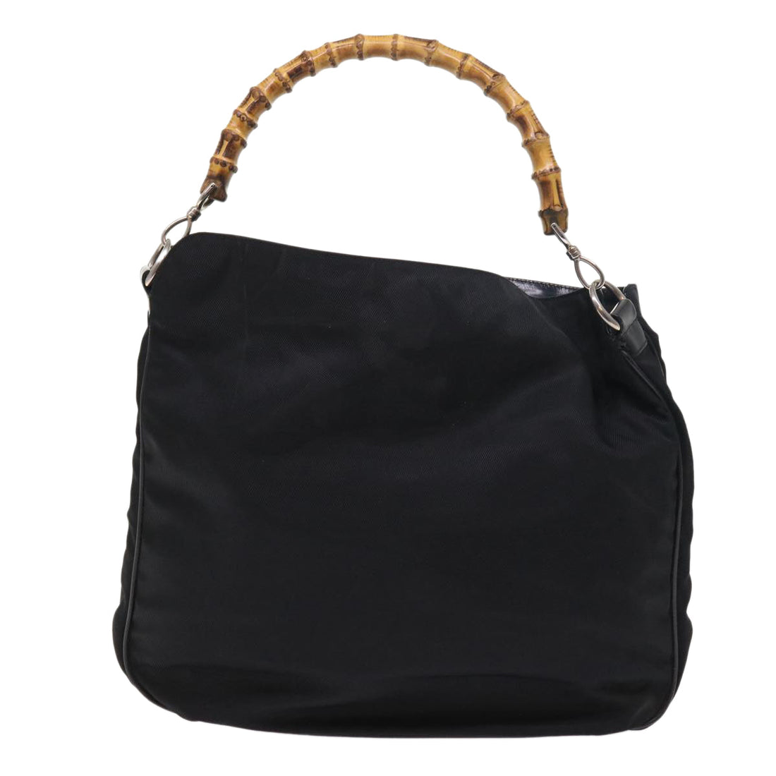 GUCCI Bamboo Shoulder Bag Nylon Canvas Black 001 1781 1577 ep1881