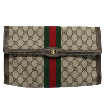 GUCCI GG Canvas Web Sherry Line Clutch Bag Beige Red 41 014 3087 30 ep1883