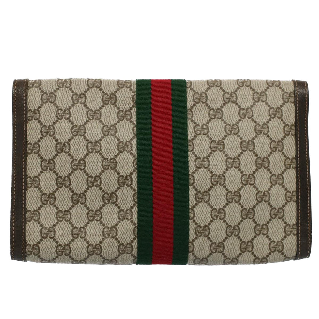 GUCCI GG Canvas Web Sherry Line Clutch Bag Beige Red 41 014 3087 30 ep1883
