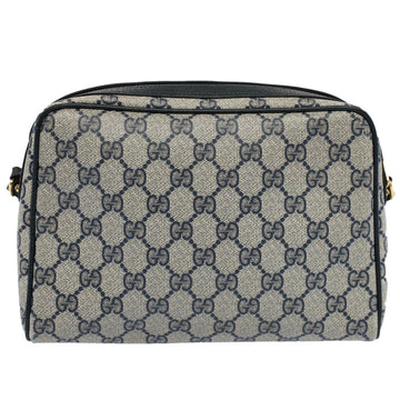 GUCCI GG Canvas Shoulder Bag PVC Leather Gray Navy ep1896