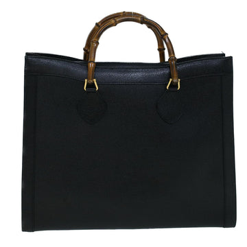 GUCCI Bamboo Hand Bag Leather 2way Black 002 853 0259 ep1951