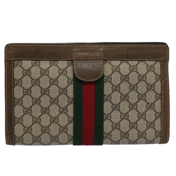 GUCCI GG Supreme Web Sherry Line Clutch Bag Beige Red 67 014 2125 ep2008