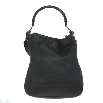 GUCCI Bamboo Shoulder Bag Leather Black 001 4058 1705 ep2085