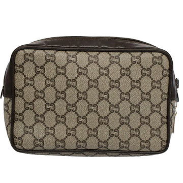GUCCI GG Plus Supreme Clutch Bag PVC Leather Beige ep2089