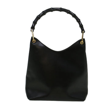 GUCCI Bamboo Shoulder Bag Leather Black 001 3007 3754 ep2141