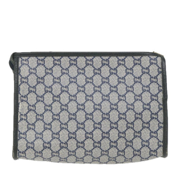GUCCI GG Plus Supreme Clutch Bag PVC Leather Navy ep2272