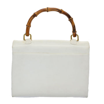 GUCCI Bamboo Hand Bag Leather White 26 000 0029 ep2281