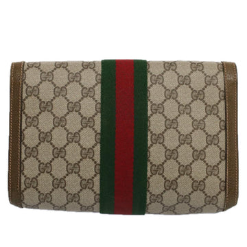 GUCCI GG Supreme Web Sherry Line Clutch Bag Beige Red 89 01 006 ep2311