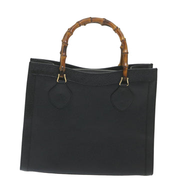 GUCCI Bamboo Hand Bag Leather Black ep2375