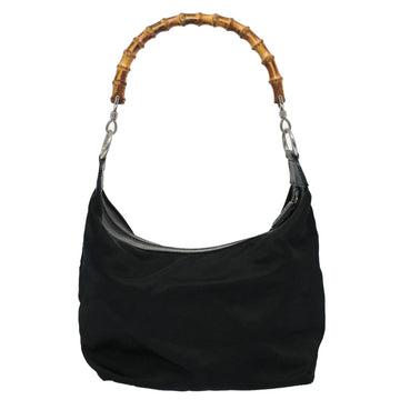 GUCCI Bamboo Shoulder Bag Nylon Black 000 1998 0531 ep2444