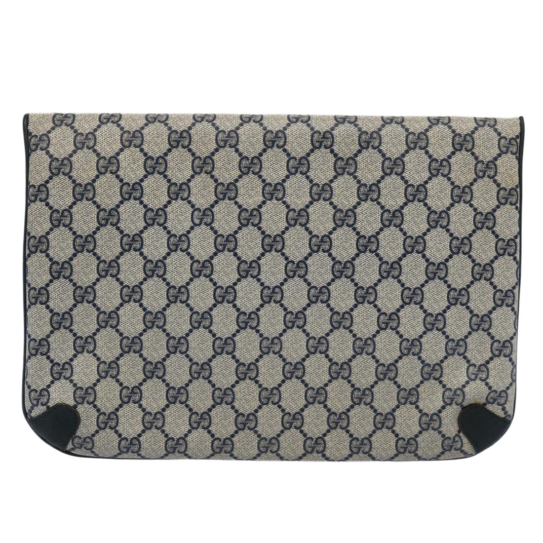 GUCCI GG Supreme Clutch Bag PVC Leather Navy 89 02 075 ep2500