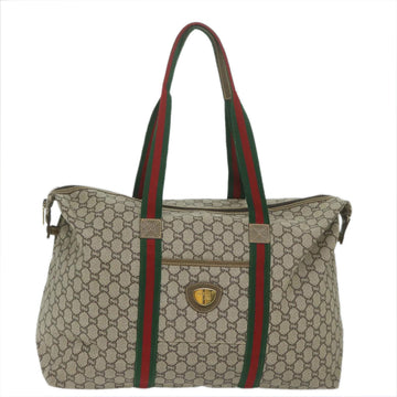 GUCCI GG Plus Supreme Web Sherry Line Tote Bag Beige Red Green ep2516