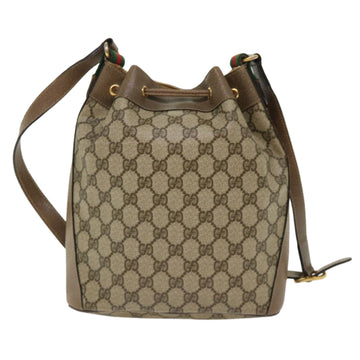 GUCCI GG Canvas Web Sherry Line Shoulder Bag Beige Red 14•02•034 ep874