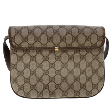 GUCCI GG Canvas Shoulder Bag PVC Leather Beige ep877