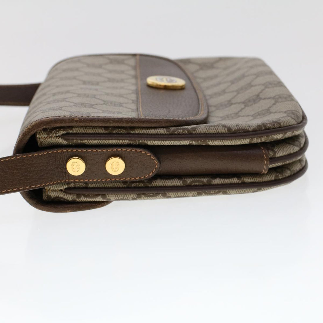 GUCCI GG Canvas Shoulder Bag PVC Leather Beige ep877