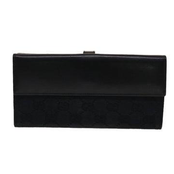 GUCCI GG Canvas Jackie Long Wallet Leather Black ep953