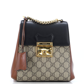 Padlock Backpack GG Coated Canvas and Leather Mini