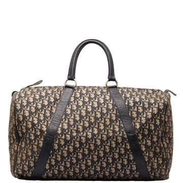 Dior Trotter Oblique Handbag Boston Bag Navy Beige Linen Leather  Dior