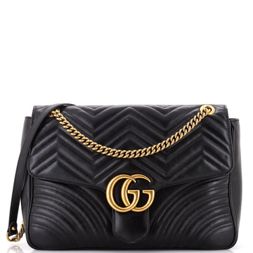GG Marmont Flap Bag Matelasse Leather Large