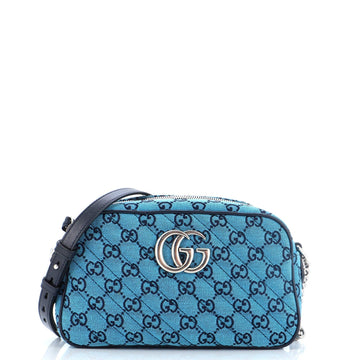 GG Marmont Shoulder Bag Diagonal Quilted GG Canvas Small